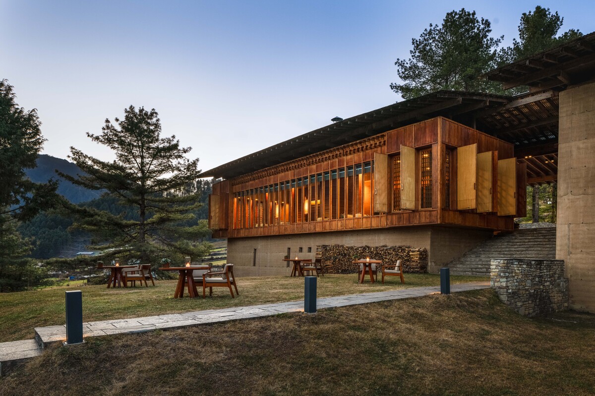 Amankora Gangtey lodge exterior in Bhutan