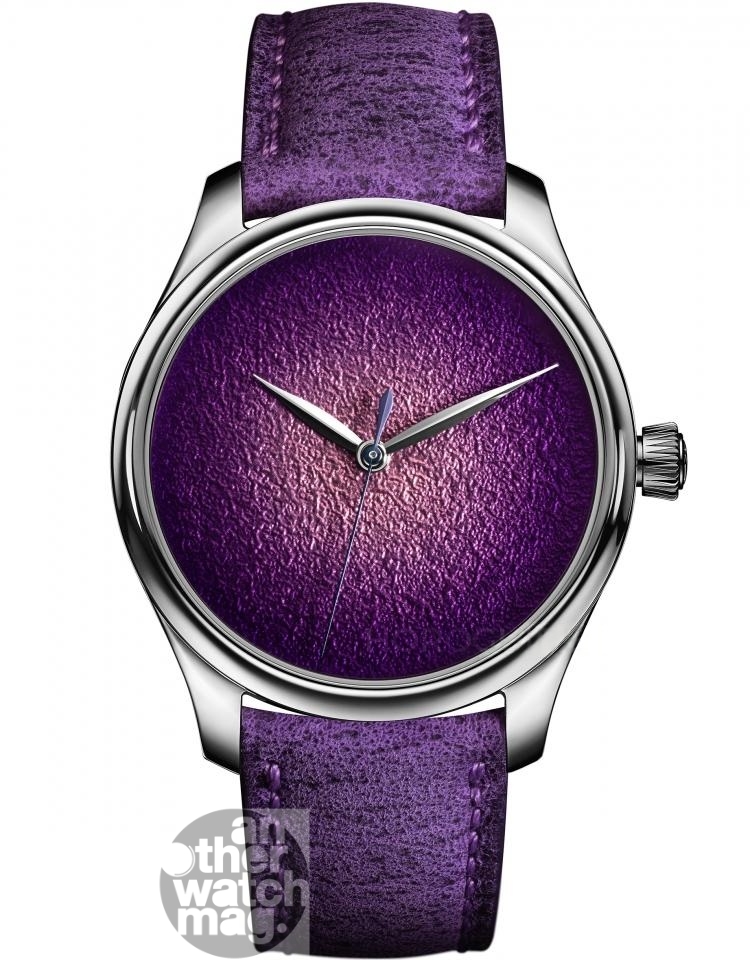 H. MOSER & CIE 大三針紫色琺瑯概念腕錶
