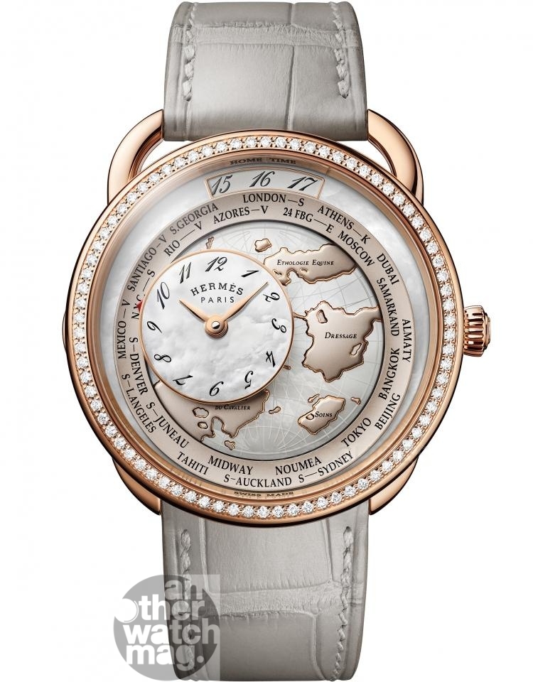HERMES Arceau Le temps voyageur Or rose et diamants