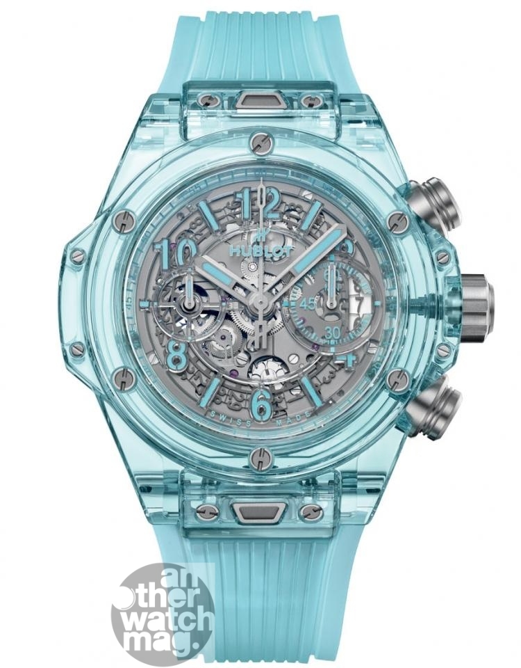 HUBLOT BIG BANG UNICO 湖水藍藍寶石計時碼錶