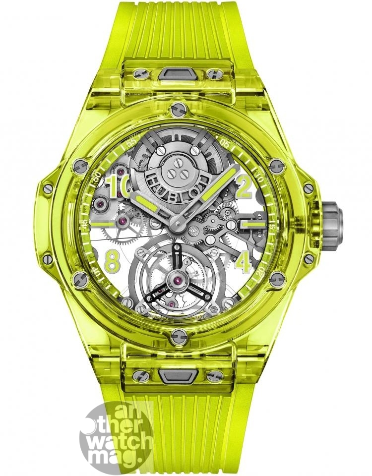 HUBLOT Big Bang陀飛輪螢光黃SAXEM腕錶