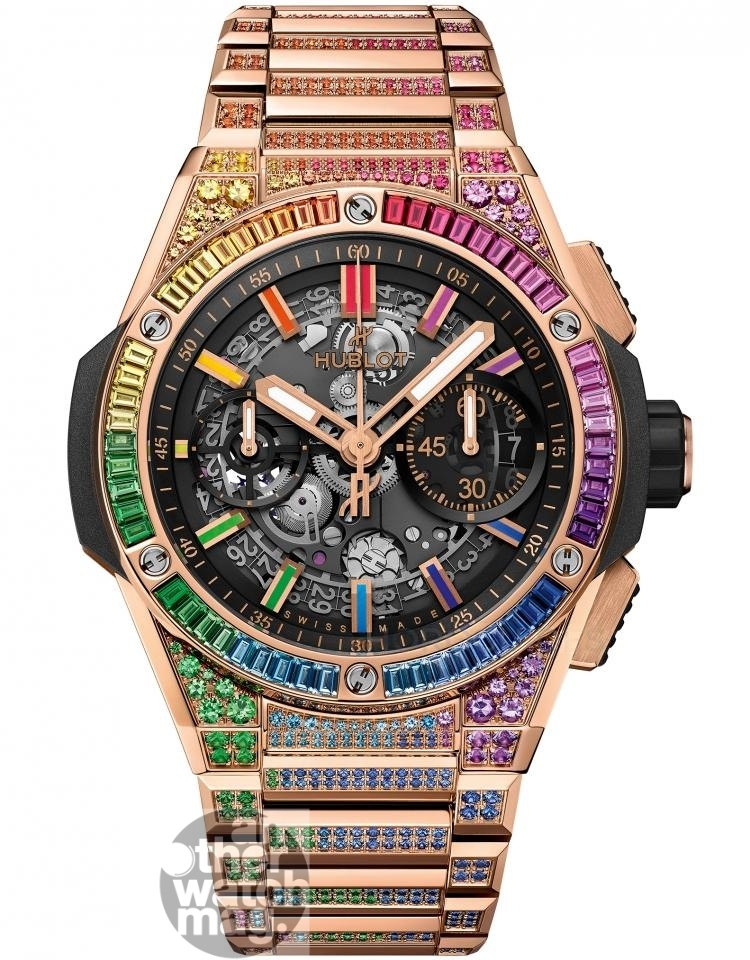 HUBLOT BIG BANG INTEGRATED皇金彩虹鍊帶計時碼錶