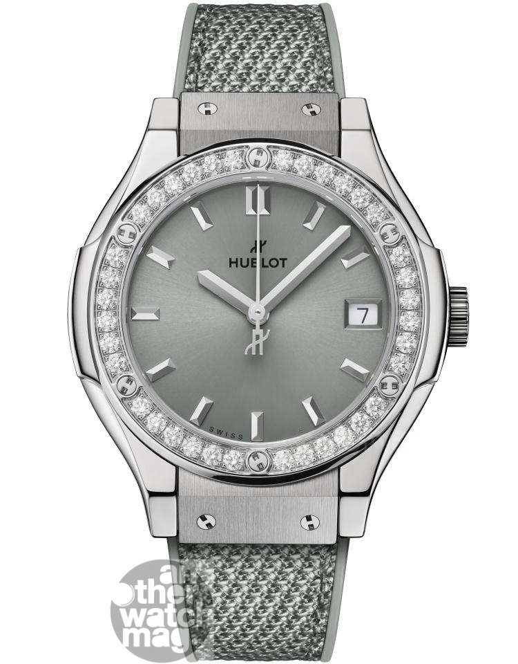 HUBLOT 鼠尾草綠三針表