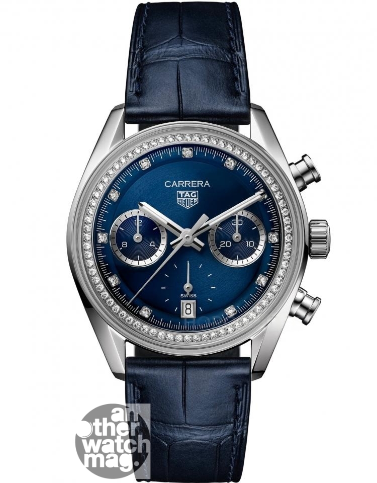 TAG HEUER Carrera 計時腕錶 藍色鑲鑽款