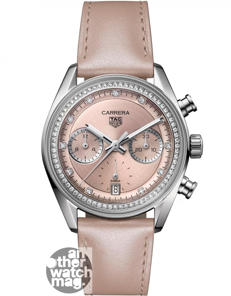 TAG HEUER Carrera 計時腕錶 淡粉色鑲鑽款